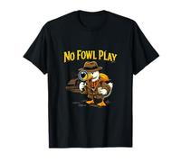 No Fowl Play Detective Goose Country Farm Juego de Palabras Camiseta