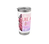 No frágil como una flor Frágil como una bomba Mujeres feministas Vaso térmico de acero inoxidable de doble pared