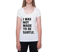 No FUI Hecha para Ser Una Mujer Sutil Camiseta De Manga Corta Blanca con Cuello Redondo para Mujer T-Shirt Short Sleeve White Crewneck tee For Women