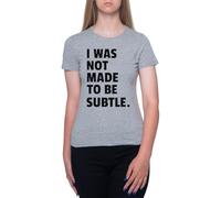 No FUI Hecha para Ser Una Mujer Sutil Camiseta De Manga Corta con Cuello Redondo Gris para Mujer T-Shirt Short Sleeve Grey Crewneck tee For Women