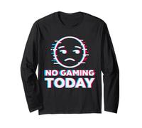 No Gaming Today Triste Stickman Face Funny Video Gamer Manga Larga