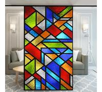 No Glue Decorative Privacy Frosted Window Film Modern Classic Stained Glass Door Window Decals Window Sticker 60x200cm(23.6"x78.74")