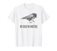 No God No Masters Izquierda Francés Anarquista Cuervo Pájaro Camiseta