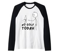 No Golf Today Funny Sad Stickman Golfer Golfers Camiseta Manga Raglan