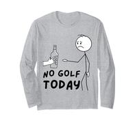 No Golf Today Funny Sad Stickman Golfer Golfers Manga Larga