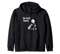 No Golf Today Sad Stick Man Humor Empujando un Carrito de Golf Sudadera con Capucha