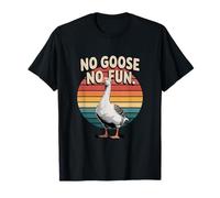No Goose No Fun Retro Farm Goose Humor Divertido Camiseta