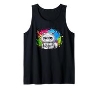 No Grumpy Funny Cat Café Mañana Humor Oficina Camiseta sin Mangas