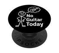 No Guitar Today, Funny Sad Stickman Guitarrista Reproductor de música PopSockets PopGrip Adhesivo