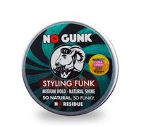 NO GUNK Cera/Pomada de Peinado 100% Natural Orgánica Para Pelo/Barba - Fijación Media - Ganador, Mejor Producto Para Cabello de Hombre 2018 Premio PURE Beauty Global - Styling Funk(Sin fragancia, 50g)