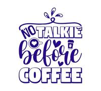 No hables antes del café Pegatinas de pared 41x48.9cm Autoadhesivo Azul oscuro