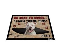 No Hace Falta Que Llames, Sé Que Estás Aquí - Dogo Argentino con Pata De Perro Tapete para Puerta Antideslizante Felpudo De Bienvenida Felpudo De Entrada para Jardín Pasillo 40X60 Cm