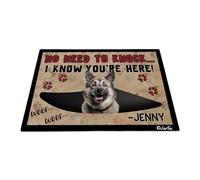 No Hace Falta Que Llames, Sé Que Estás Aquí - Perro Cazador De Alces Noruego con Pata De Perro Tapete para Puerta Suave Felpudo De Bienvenida Alfombra De Baño para Interior Jardín Pasillo 40X60 Cm