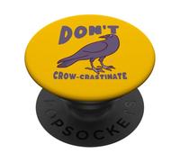 No Hagas crastinaciones, Divertido Juego de Palabras con Cuervos PopSockets PopGrip Adhesivo