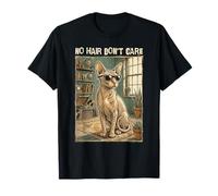 No Hair Don't Care Sphynx Cat Gafas de Sol Vintage Retro Camiseta