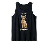 No Hair Don't Care Sphynx Cat Gafas de Sol Vintage Retro Camiseta sin Mangas