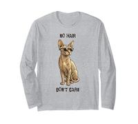 No Hair Don't Care Sphynx Cat Gafas de Sol Vintage Retro Manga Larga