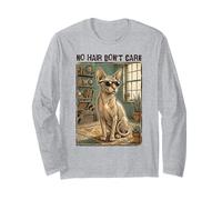 No Hair Don't Care Sphynx Cat Gafas de Sol Vintage Retro Manga Larga