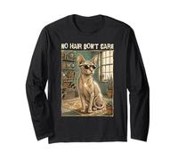 No Hair Don't Care Sphynx Cat Gafas de Sol Vintage Retro Manga Larga