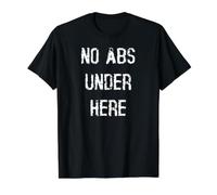 No Hay Abdominales aquí Camiseta gráfica económica, Hombre, Negro, M