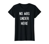 No Hay Abdominales aquí Camiseta gráfica económica, Mujer, Negro, L