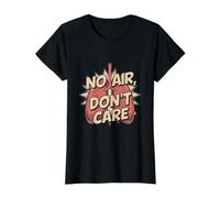 No Hay Aire, no Importa el asma Camiseta gráfica económica, Mujer, Negro, XS