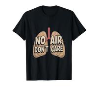No Hay Aire, no Importa la Conciencia del asma Camiseta gráfica económica, Hombre, Negro, S