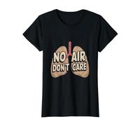 No Hay Aire, no Importa la Conciencia del asma Camiseta gráfica económica, Mujer, Negro, L