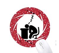 No Hay café no Trabajo Oficina diseño Wheel Mouse Pad de Goma roja Redonda