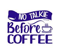 No hay conversación antes del café tipográfico Pegatinas de pared 60.8x81.9cm Removible sin dejar pegamento Azul oscuro