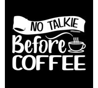 No hay conversación antes del café tipográfico Pegatinas de pared de vinilo 49.4x66.6cm Pintura mural artística Blanco