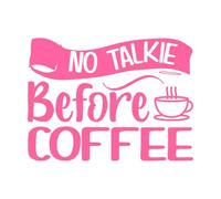 No hay conversación antes del café tipográfico Pegatinas de pared de vinilo 60.8x81.9cm Vinilos para ventanas Rosa