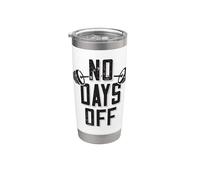 No Hay Días De Descanso Culturista Diciendo Barbell Vaso térmico de acero inoxidable de doble pared