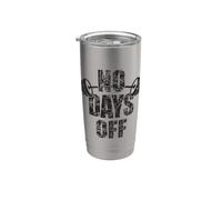 No Hay Días De Descanso Culturista Diciendo Barbell Vaso térmico de acero inoxidable de doble pared