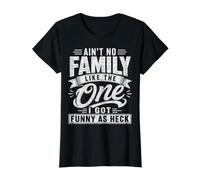 No Hay Familia como la Que me puse Gracioso Camiseta gráfica económica, Mujer, Negro, S
