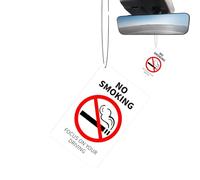No hay fumar en el coche - No fumar letrero de vehículos | Ornamento de espejo de vista trasera del coche | Señal de recordatorio con fragancia de ambientador de aire | Perfume de ambientador de aire