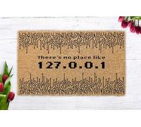 No hay lugar como 127.0.0.1 Felpudo de bienvenida geeky para baño, absorbente de agua, a prueba de humedad, para puerta, entrada, bienvenida, cocina, 16 x 24 pulgadas, Halloween