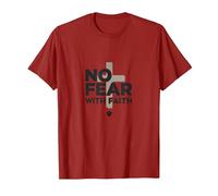 No Hay Miedo con fe La Vida da Miedo sin Jesús Christian Camiseta, Hombre, Arándano, 3XL