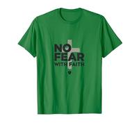 No Hay Miedo con fe La Vida da Miedo sin Jesús Christian Camiseta, Hombre, Verde Kelly, L