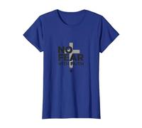 No Hay Miedo con fe La Vida da Miedo sin Jesús Christian Camiseta, Mujer, Azul Real, 3XL