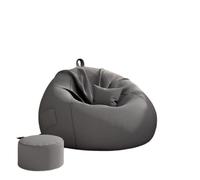 No hay montaje cómodo Puf color crema, sillón de lectura de tela para espacios pequeños, Tatami(Deep Grey,Medium)