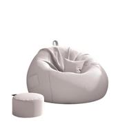 No hay montaje cómodo Puf color crema, sillón de lectura de tela para espacios pequeños, Tatami(Grey,Extra Grande)