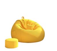 No hay montaje cómodo Puf color crema, sillón de lectura de tela para espacios pequeños, Tatami(Lemon Yellow,Plus Size)