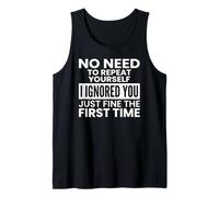 No Hay Necesidad de repetirse una Cita introvertida sarcástica Camiseta sin Mangas