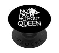 No Hay Paquete sin la Reina Alpha Wolf Fearless Alpha Girl PopSockets PopGrip Adhesivo