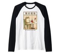 No Hay Pensamientos, Solo Vibraciones, Cabeza vacía, Rana, Zen japonés Camiseta Manga Raglan