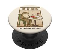 No Hay Pensamientos, Solo Vibraciones, Cabeza vacía, Rana, Zen japonés PopSockets PopGrip Adhesivo