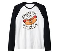 No Hay Perdedores, Solo Salchichas, Divertido Juego de Palabras con Salchichas, Humor Camiseta Manga Raglan