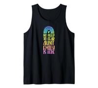 No Hay por qué temer: la tía Emily está aquí. Nombre: Rainbow Auntie Camiseta sin Mangas