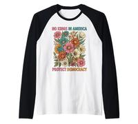 No Hay Reyes Democracia Flores Vintage Camiseta Manga Raglan